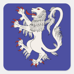 Lion Rampant Argent Quadratischer Aufkleber