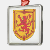 Lion Rampant auf Gold Silbernes Ornament (Links)