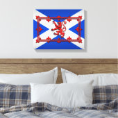 Lion Rampant auf schottischer Flagge Leinwanddruck (Insitu (Schlafzimmer))