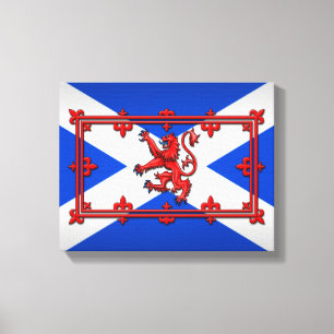 Lion Rampant auf schottischer Flagge Leinwanddruck