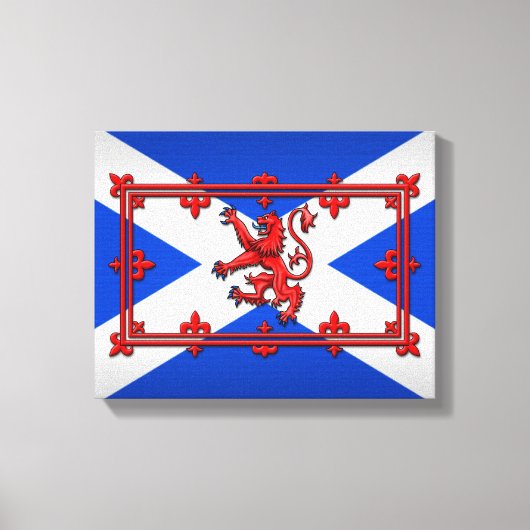 Lion Rampant auf schottischer Flagge Leinwanddruck (Vorderseite)