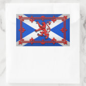 Lion Rampant auf schottischer Flagge Rechteckiger Aufkleber (Tasche)