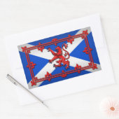 Lion Rampant auf schottischer Flagge Rechteckiger Aufkleber (Umschlag)