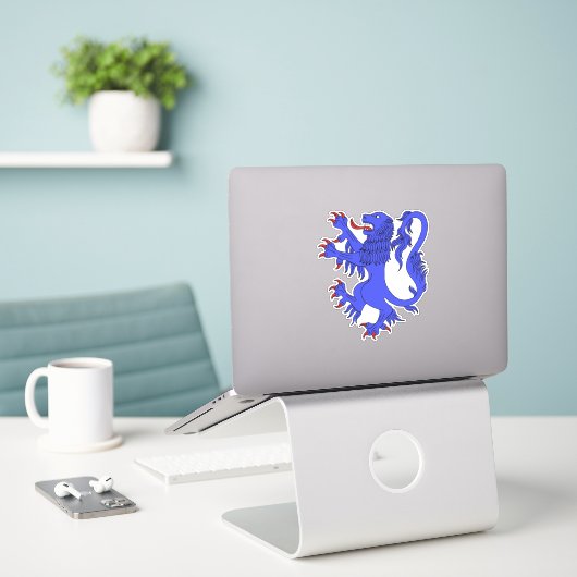 Lion Rampant Azure Aufkleber (Laptop auf Schreibtisch)