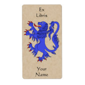 Lion Rampant Azure Buchzeichen (Vorne)