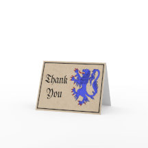 Lion Rampant Azure Danke-Card