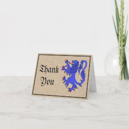 Lion Rampant Azure Danke-Card Dankeskarte