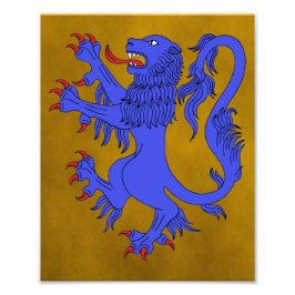 Lion Rampant Azure Fotodruck