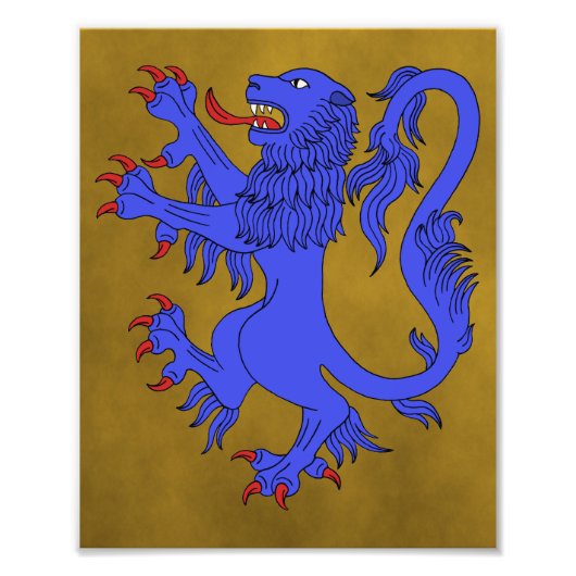 Lion Rampant Azure Fotodruck (Vorne)