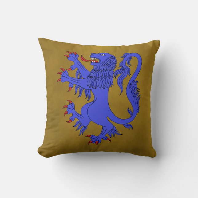 Lion Rampant Azure Kissen (Vorderseite)