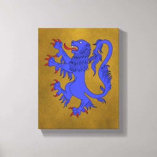 Lion Rampant Azure Leinwanddruck (Vorderseite)