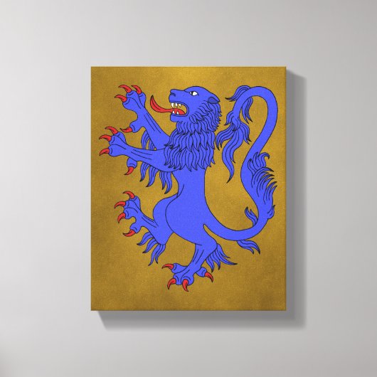 Lion Rampant Azure Leinwanddruck (Vorderseite)