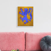 Lion Rampant Azure Leinwanddruck (Insitu (Wohnzimmer))