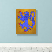 Lion Rampant Azure Leinwanddruck (Insitu (Holzboden))