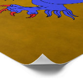 Lion Rampant Azure Poster (Ecke)