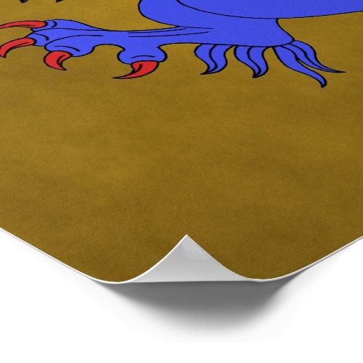 Lion Rampant Azure Poster (Ecke)