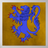 Lion Rampant Azure Poster (Vorne)