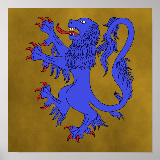 Lion Rampant Azure Poster (Vorne)