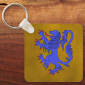 Lion Rampant Azure Schlüsselanhänger (Vorderseite)
