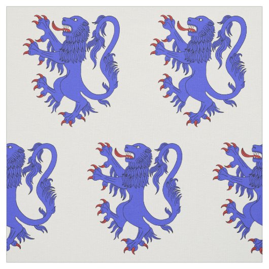Lion Rampant Azure Stoff (Muster)
