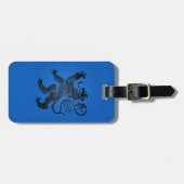 Lion Rampant Design, komplex blau und schwarz Gepäckanhänger (Vorderseite horizontal)