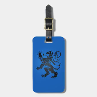 Lion Rampant Design, komplex blau und schwarz Gepäckanhänger
