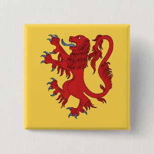 Lion Rampant Gules Button