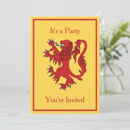 Lion Rampant Gules Einladung (Stehend Vorderseite)