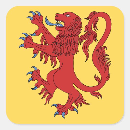 Lion Rampant Gules Quadratischer Aufkleber (Vorderseite)
