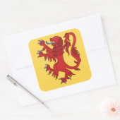 Lion Rampant Gules Quadratischer Aufkleber (Umschlag)