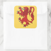 Lion Rampant Gules Quadratischer Aufkleber (Tasche)