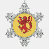 Lion Rampant Gules Schneeflocken Zinn-Ornament (Vorderseite)