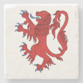 Lion Rampant Gules Steinuntersetzer (Vorderseite)