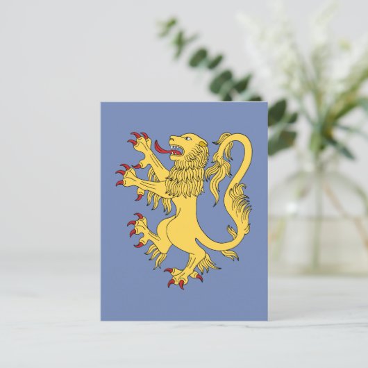 Lion Rampant Postkarte (Stehend Vorderseite)