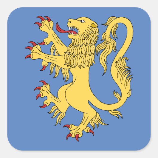 Lion Rampant Quadratischer Aufkleber (Vorderseite)