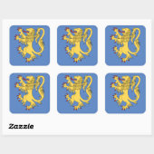 Lion Rampant Quadratischer Aufkleber (Blatt)