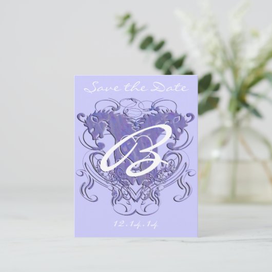 Lion Rampant Renaissance Wedding Ankündigungspostkarte (Stehend Vorderseite)