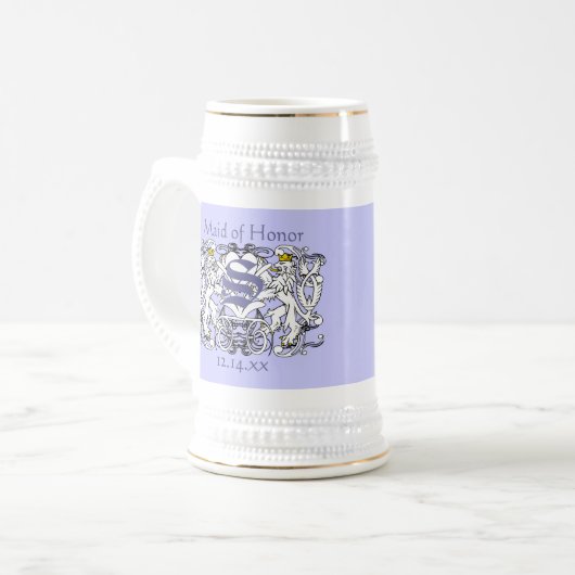 Lion Rampant Renaissance Wedding Bierglas (Vorderseite Links)