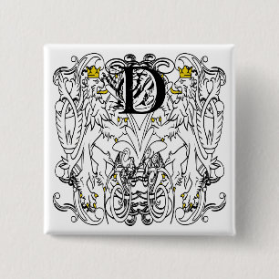 Lion Rampant Renaissance Wedding Button