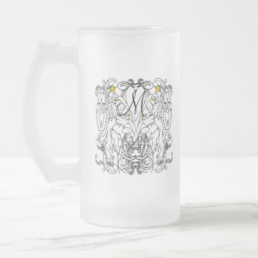 Lion Rampant Renaissance Wedding Mattglas Bierglas (Links)