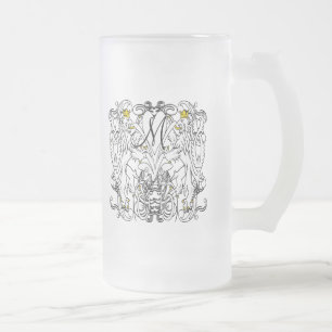 Lion Rampant Renaissance Wedding Mattglas Bierglas