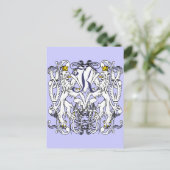 Lion Rampant Renaissance Wedding Postkarte (Stehend Vorderseite)
