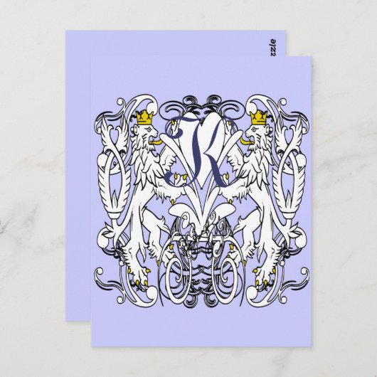 Lion Rampant Renaissance Wedding Postkarte (Vorne/Hinten)