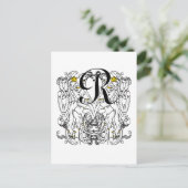 Lion Rampant Renaissance Wedding Postkarte (Stehend Vorderseite)