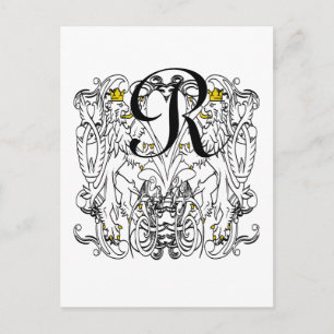 Lion Rampant Renaissance Wedding Postkarte