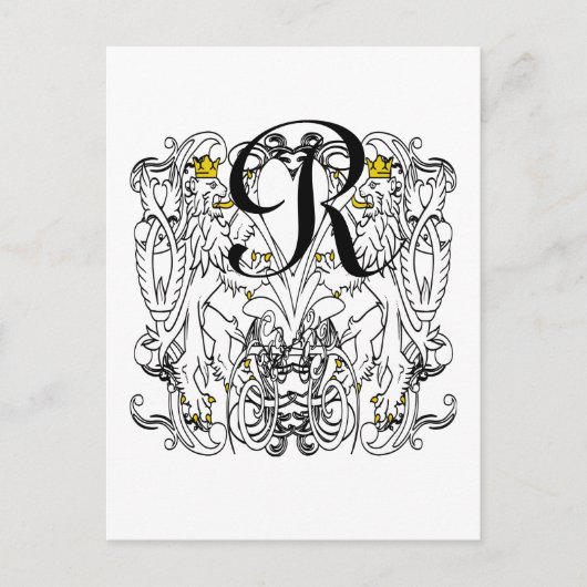 Lion Rampant Renaissance Wedding Postkarte (Vorderseite)