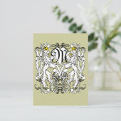 Lion Rampant Renaissance Wedding Postkarte (Stehend Vorderseite)