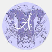 Lion Rampant Renaissance Wedding Runder Aufkleber (Vorderseite)