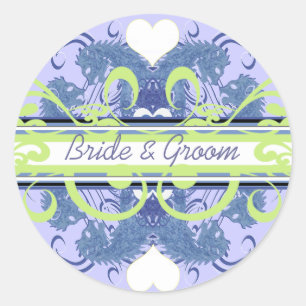 Lion Rampant Renaissance Wedding Runder Aufkleber