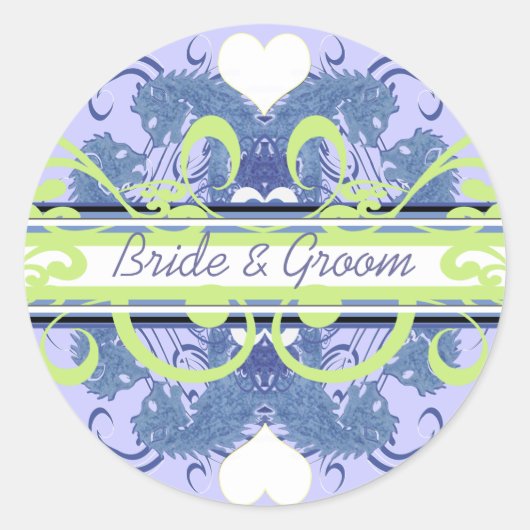 Lion Rampant Renaissance Wedding Runder Aufkleber (Vorderseite)